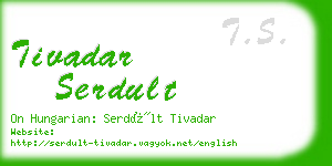 tivadar serdult business card